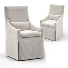 RH BELGIAN Slope Arm Slip Covered Armchair